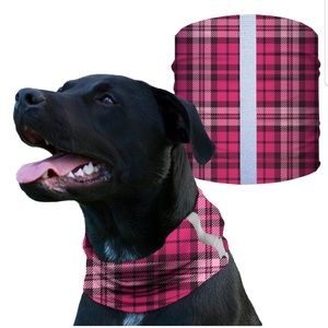 Pink Plaid Dog Shield Bandana Scarf